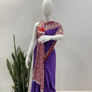 modal silk ajrakh saree