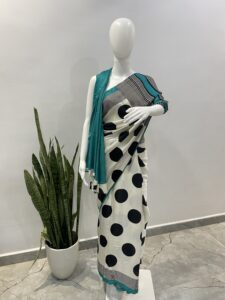 modal silk ajrakh saree