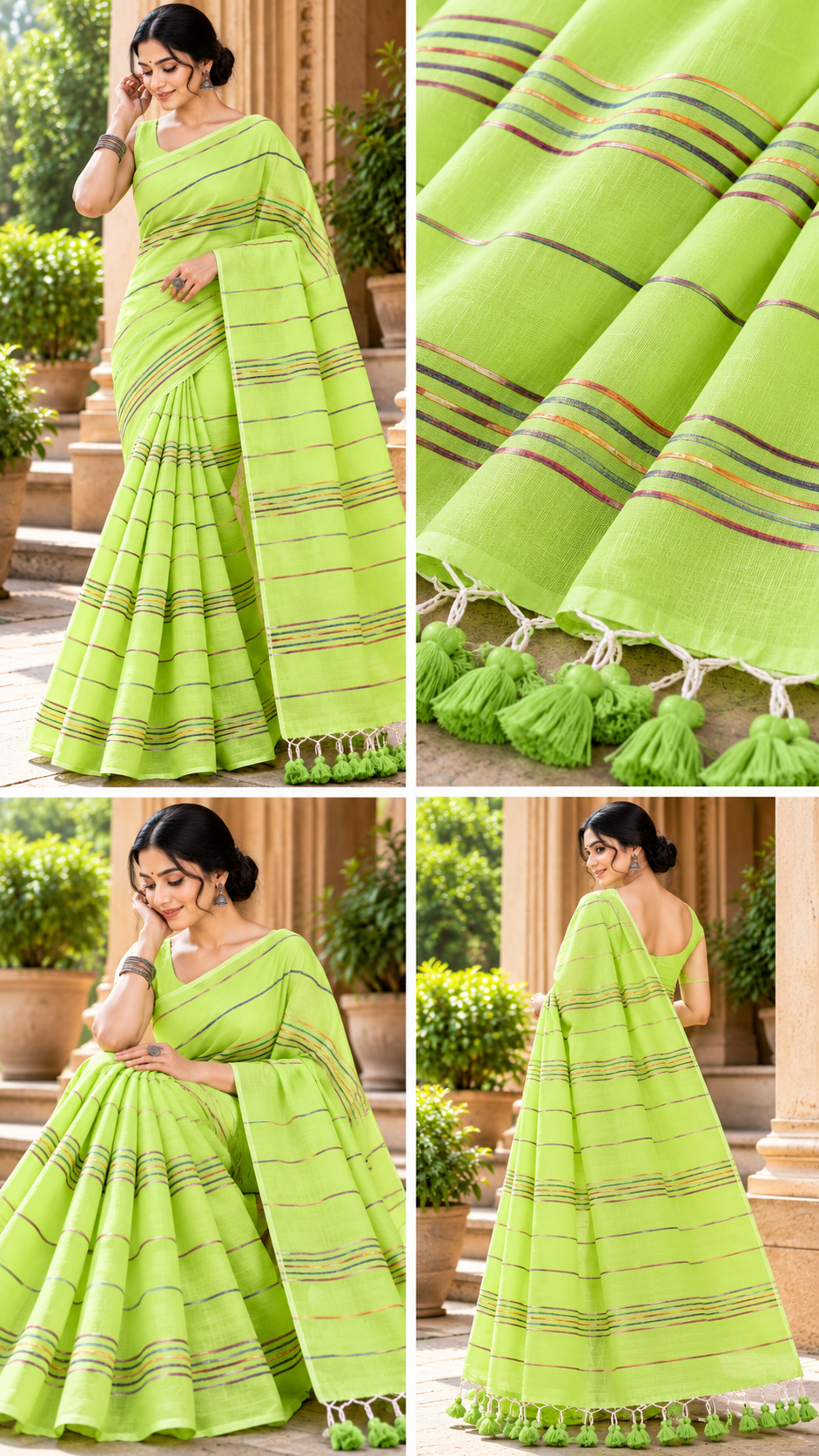 lime green striped saree editorial collage lime green striped saree editorial collage