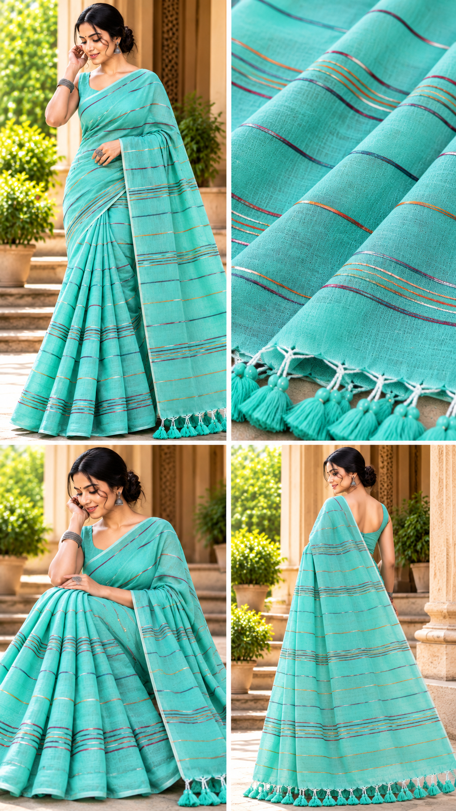 turquoise saree editorial collage turquoise saree editorial collage